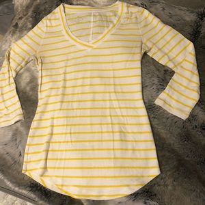 Banana Republic Yellow/White Stripe Top